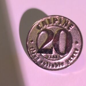 Silver 20 Years Commemorative Pin